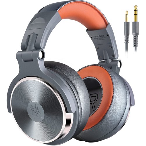 OneOdio Hi-Res Over Ear Headphones for Studio Monitoring and Mixing, Professional Adapter-Free DJ Recording Wired Headsets with Protein Leather Earcups, 50mm Driver Unit (Pro-50 Metallic Blue)