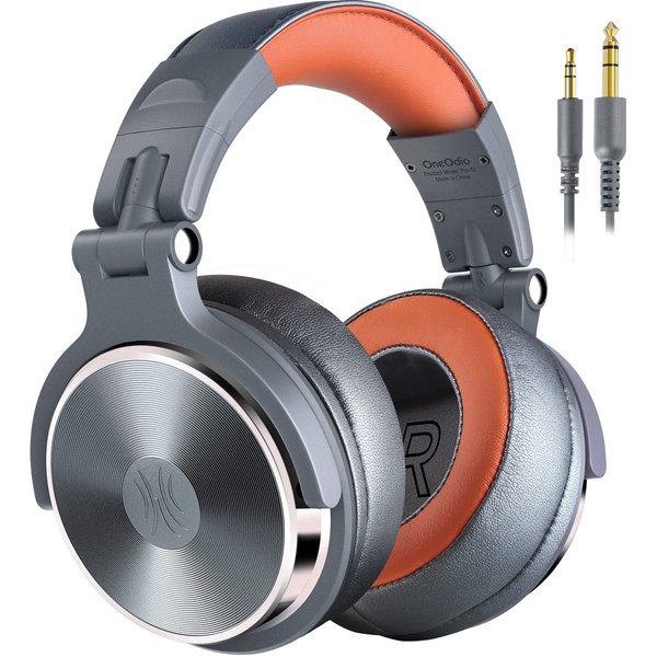 OneOdio Hi-Res Over Ear Headphones for Studio Monitoring and Mixing, Professional Adapter-Free DJ Recording Wired Headsets with Protein Leather Earcups, 50mm Driver Unit (Pro-50 Metallic Blue)