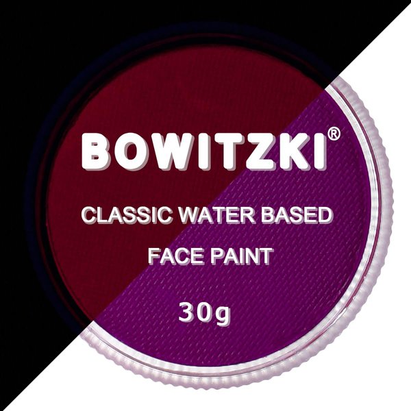 Bowitzki 30g Professional Face Paint Body Paint Water Based Face painting Makeup Safe for Kids and Adults Split Cake Single Color (Neon Pueple)