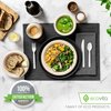 100% Compostable Forks - 140 Large Disposable Utensils (7 in.) Eco Friendly Durable and Heat Resistant Alternative to Plastic Forks with Convenient Tray by Ecovita
