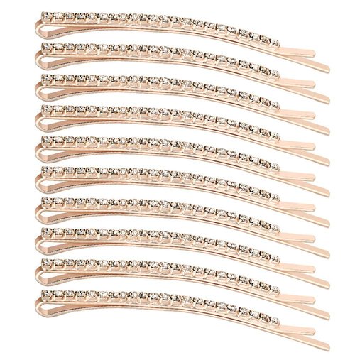 Soochat Rhinestone Bobby Pins Crystal Hair Clips Diamond Bobby Pins Hair Clips Bangs Clips Decorations for Lady Women Girls 10 Pcs