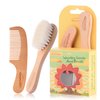 YarraModes Baby Goat Hair Brush and Comb Set for Newborns & Toddlers| Eco-Friendly Safe Brush | Natural Wooden Comb | Soft Bristles for Cradle Cap | Perfect Baby Shower and Registry Gift