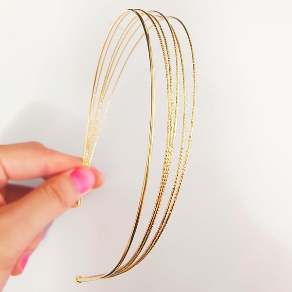 GERILKAI 2 Pack Multi Layers Metal Headbands for Women-Gold Headband,Elegant Hairbands,Gold Hair Accessories,Headpiece Hair Accessories for Girls