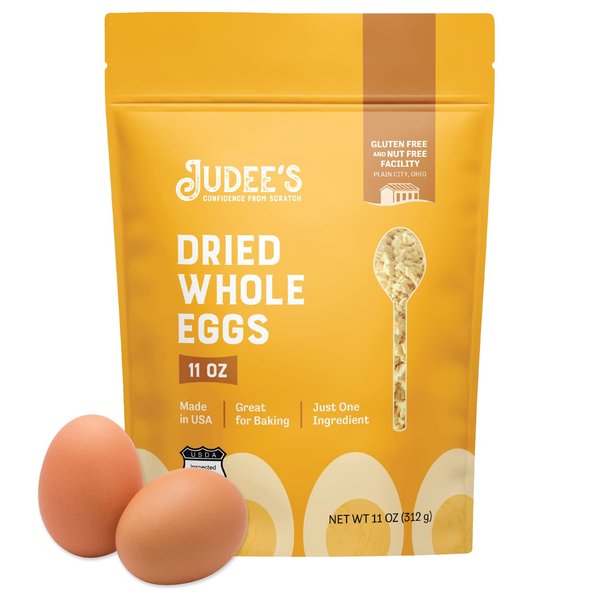 Judee’s Dried Whole Egg Powder - 11 oz - Baking Supplies - Delicious and 100% Gluten-Free - Great for Breakfast and Camping Meals - Quick and Easy for Outdoor Preparations