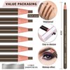 6 Piece Dark Brown Waterproof Eyebrows Pencil Tattoo Makeup And Microblading Supplies Kit-Permanent Eye Brow Liners In 5 Colors Waterproof Eyebrow Pencils Peel - Brow Pencil Set For Marking