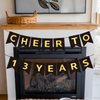 CHEERS TO 13 YEARS Banner, Pre-Strung, Black Gold 13th Birthday and Anniversary Party Decorations, Happy 13th Birthday Banner, Thirteen Anniversary Party Banner, 13 Year Old Blessed & Loved Banner