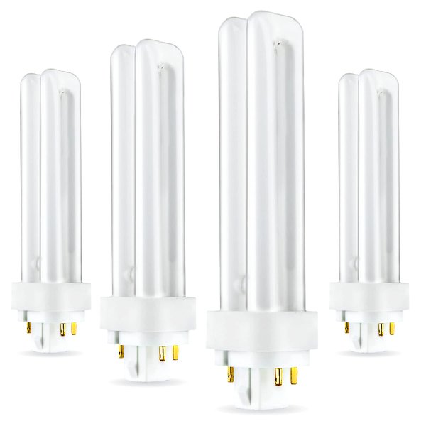 Circle - PLC/13/E/DD/827 (4 Pack) PLC-13W 827, 4 Pin G24q-1, 13 Watt Double Tube, Compact Fluorescent Light Bulb, Replaces Philips 38325-7 and Sylvania 20682, 4 Count (Pack of 1), White