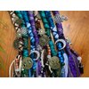 Nutty Natte Handmade Hair Wrap Extension Dreadlocks hairclip fabric and woolen yarn Colorful Tribal Fairy Lock Hair Wrap Dread Wrap Braid with crystal charms (Blue)
