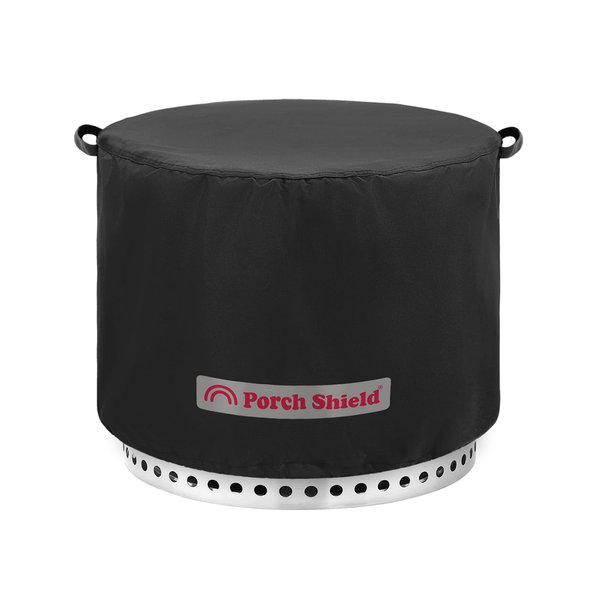 Porch Shield UV-Resistant Solo Stove Yukon Cover - Waterproof Patio Fire Pit Cover Round 28 inch Fits for Solo Stove Yukon, Black