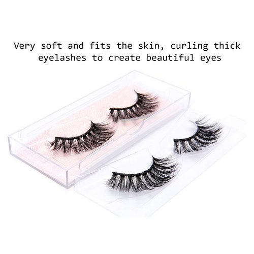 DYSILK Lashes False Eyelashes - Mink Lashes 5 Pairs 6D Faux Eyelash - Wispy Eyelashes Fluffy Strip Lashes Fake Eyelashes Reusable Lash Extension Kit | 003-15.5mm