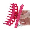 4 Inch Scalloped Jaw Clip With Holes-Hot Pink