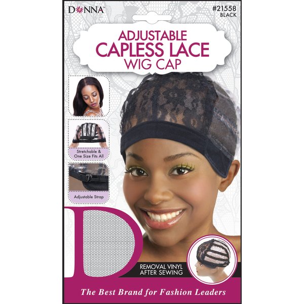 DONNA Adjustable Capless Lace Wig Cap, Wig Head Wig Caps for Women Hair Bonnet for Sleeping Hair Net, 1pc