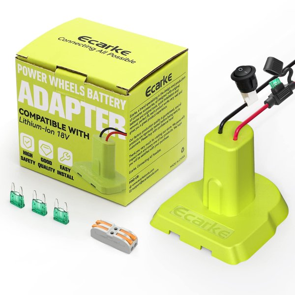 Power Wheel Adapter for Ryobi One+ 18V P108 P107 P102 P100 Li-ion & Ni-Cd Battery,Power Connector for Rc Toy & Car,12 Gauge Robotics Rc Truck（with 30A Fuse & Switch & Wire terminals）