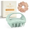 YANIBEST Hair Massager Shampoo Brush, Scalp Scrubber with Soft Silicone Bristles, Hair Brush for Hair Growth Scalp Brush & Scalp Exfoliator Wet Dry Hair Brush for Scalp Care, Green