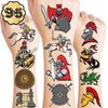 Generic 96PCS Knight Temporary Tattoos Medieval Birthday Party Supplies Favors Decorations Super Cute Fake Tattoos Stickers for Boys Girls School Classroom Rewards Gifts Ideal Halloween