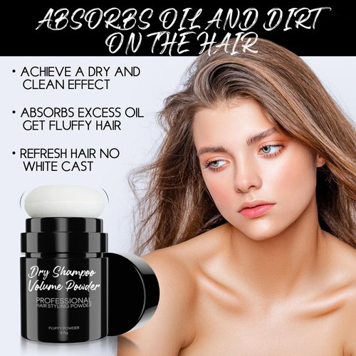 CCbeauty Dry Shampoo Powder, Travel Volume Dry Shampoo for Women and Men, Non-Aerosol Benzene-free, No White Cast, Formulated without Gluten, Mattifying Root Fuller Looking Refreshing Hair, 0.35oz