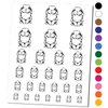 Lop Eared Bunny Rabbit Temporary Tattoo Water Resistant Fake Body Art Set Collection - Black (One Sheet)