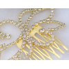 ALILANG Bridal Jewelry Golden-Tone Crystal Rhinestone Flower Fashion Head Piece Hair Comb