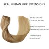 VINBAO Human Hair Extensions Wire Hair Color 10 Light Brown to 16 Blonde Highlight 22in 85g Wire Hair Extensions Invisible Hairpiece Remy Human Hair Extensions (#101616 22in)