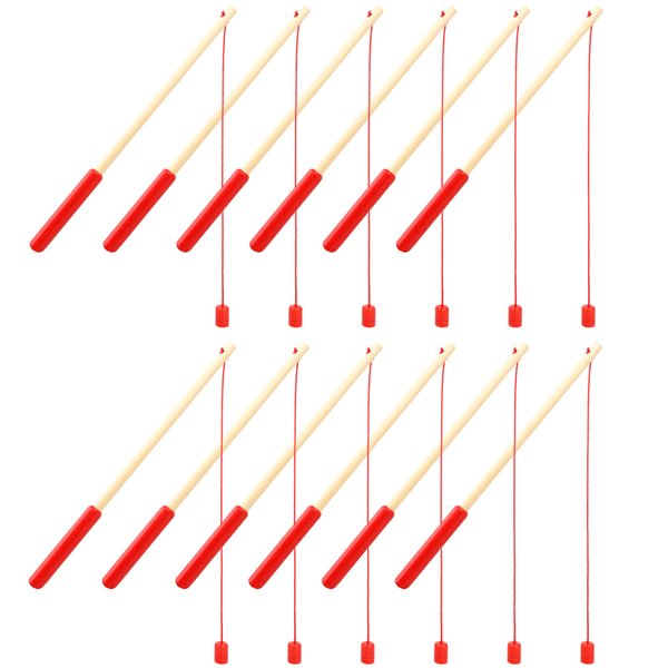 12 Pcs Magnet Fishing Rod Wooden Magnetic Fishing Poles Funny Fishing Pole Toys for Kindergarten Preschool Girl Boy Pool Activity Accessory
