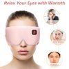 Heated Eye Mask Cordless for Dry Eyes, USB Eyes Heating Pad, Rechargeable, Real Silk, Sleep Mask for Men Women, Warm Eye Compress for Relief Stye, Blepharitis, Chalazion Pink
