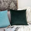 MIULEE Pack of 2 Velvet Pillow Covers Decorative Square Pillowcase Soft Solid Cushion Case for Spring Sofa Bedroom Car 22x22 Inch 55x55 cm Aqua Green