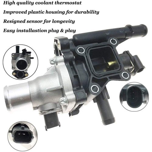 Engine Coolant Thermostat Housing with Sensor Gasket for 2011-2016 Chevrolet Cruze 2012-2017 Chevrolet Sonic 2013-2017 Chevrolet Trax Replaces 25192228
