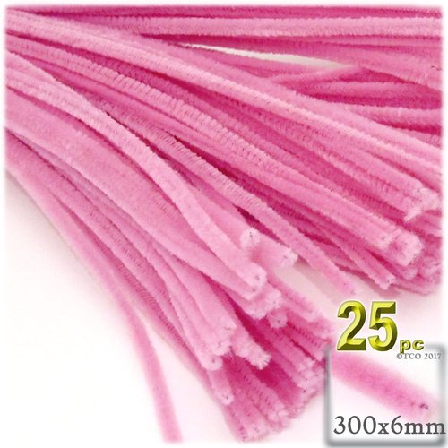 The Crafts Outlet Chenille Stems, Pipe Cleaner, 12-inch (30-cm), 25-pc, Fuchsia