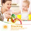 MCGMITT Rainbow Stacker Toy, Silicone Rainbow Stacking Toy, Rainbow Building Blocks, Kids and Toddler Stacking Toy, Rainbow Decor Toys, Helps Kids Develop Hand-Eye Coordination, 5 Layers