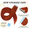 22 inch Tape in Hair Extensions Human Hair Invisible Straight Tape Hair Extensions for Women 20 Pcs/50g Seamless Skin Weft #350 Cooper Rad Real Hair Extensions Tape ins Human Hair