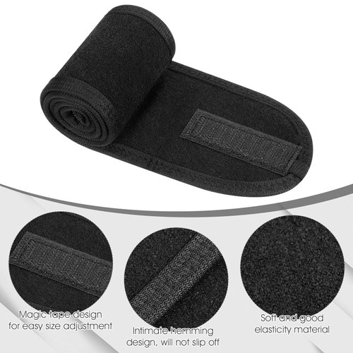 obeoby 4 Pack Spa Facial Headbands for Women, Black Face Wash Headband Adjustable Make Up Wrap Head for Washing Face Shower Yoga