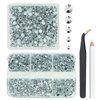 qiipii 3060PCS Silver Resin Flatback Rhinestones for Crafting Metallic Silver Resin Stones 2mm 3mm 4mm 5mm 6mm Non Hotfix Mine Silver Gems for Nails Face Eyes Makeup Tumblers Mugs Bottles DIY Crafts