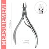 Cuticle Trimmer 3/4 Jaw Extremely Sharp Edge Nail Nippers Scissors Cuticle Pusher Stainless Steel Clippers Cutter Remover Pedicure Manicure Fingernail Tools (2 PC Set) By Krisp Beauty