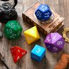 Arrowbash 7 Pcs Jumbo Polyhedra Dice 3.94 Inch Jumbo Foam Polyhedral Dice 7 Set 4, 6, 8, 10, 12, 20 Sides Dice Gifts for Games Teach Numbers Addition Subtraction Probability Learning