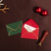 100 Pieces Mini Christmas Envelopes V Flap Small Envelopes with Gold Border for Blank Note Cards, Business Gift Cards (Red/Dark Green) (4 x 2.7 Inches)