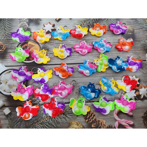 Roaqua 30 Bee Fidget Pop Gifts Prizes for Kindergarten Kids,Bulk Mini Birthday Graduation Summer Party Favors for Classroom Students