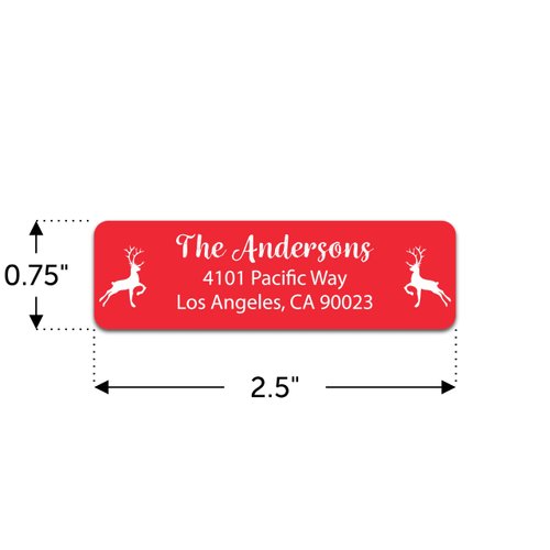 Personalized Christmas Return Address Labels - Holiday Address Stickers on Sheets (50-500 Labels)
