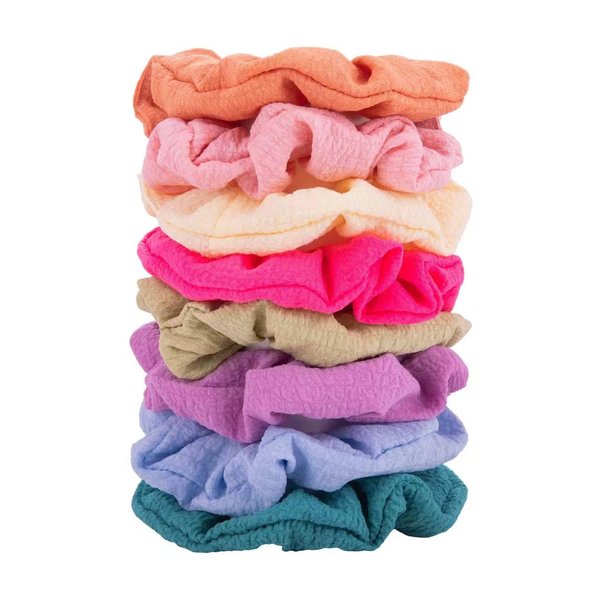 Scrunchies for Women Hair Ties Bands Satin Hair Scrunchies for Girls Scrunchies for Women's Thick Curly Hair Ponytail Holders Cute Pony Tails No Crease Hair Ties No Damage HT04-8PCS