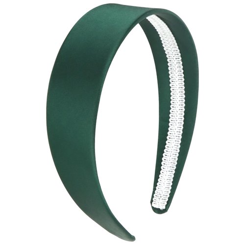 Wecoe Satin Headband Women 1.6 Inch Wide Silk Headband Dark Green Headband Non Slip Fashion Plain Head Band Solid Hair Band DIY Holiday Hair Accessories for Women Girls Diademas Para Mujer Gifts