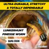 Lunkerhunt Pre-Rigged Finesse Worm Lure, Soft Bait | Weedless Fishing Lure for Bass Fishing | Sinking Fishing Bait, Freshwater Lure for Trout, Pike, Gamefish, Panfish