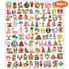 Christmas Temporary Tattoos Hawaiian Tropical Christmas Party Decorations Favors Supplies Aloha Themed Cute Stickers 10 Sheets 100 PCS Gifts for Girls Boys Class School Carnival