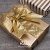 Ribbli Gold Glitter Wired Ribbon with Gold Metallic Edge,Christmas Ribbon for Wreath, Tree Decoration, Home Decor, 2-1/2 Inch x 10 Yards