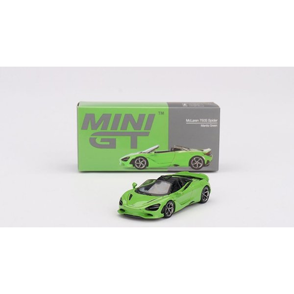 Diecast Model Car Compatible with Mini GT 1:64 McLaren 750S Spider Diecast Model Car, Mantis Green MGT00783