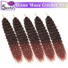 30 Inch Long Deep Wave Synthetic Crochet Hair T350 Ocean Crochet Hair Extensions 5 Packs Boho Box Braids Crochet Hair For Women Ocean Wave Hair