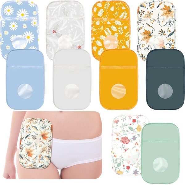 10 Pcs Ostomy Bag Covers Waterproof Ostomy Shower Cover Lightweight Colostomy Bag Covers Washable Ostomy Pouch Covers Ostomy Pouch Liner with Adjustable Opening for Women Men Care Protector