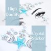 Ludress Face Gems Crystal Face Jewels Star Rhinestone Eye Temporary Tattoos Makeup Stickers Halloween Festival Outfit Rave Accessories for Women and Girls(Blue)