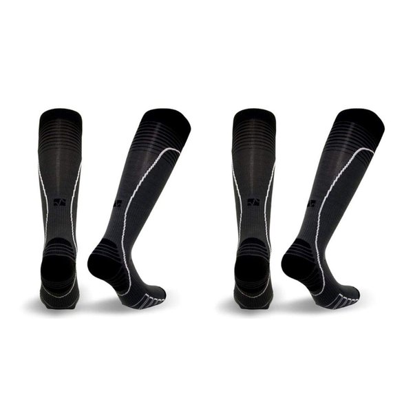 Vitalsox Silver Drystat Graduated Compression Socks (2 Pack), Dark Grey/Dark Grey, Medium