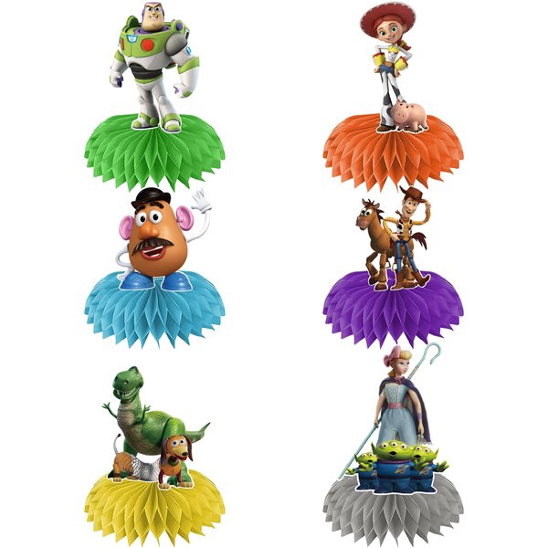 Toys Inspired Story Party Centerpieces Honeycomb Decorations Birthday Party Supplies for Kids Pack of 12