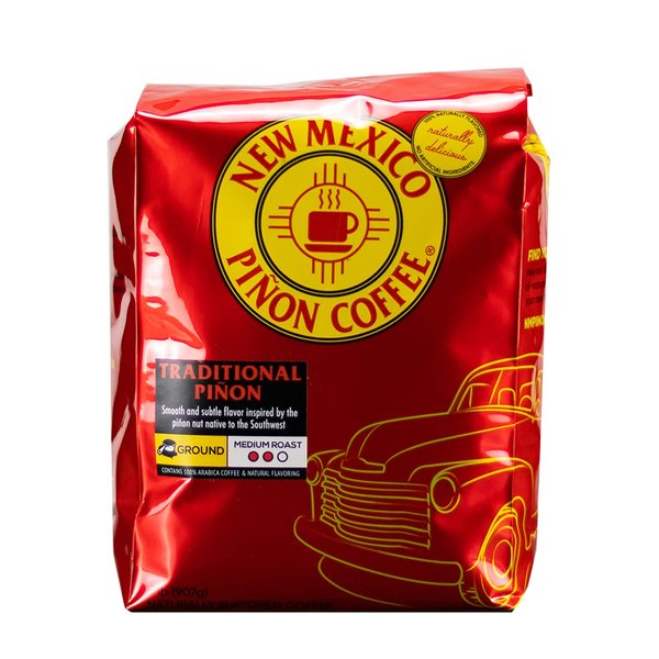 New Mexico Piñon Coffee Naturally Flavored Coffee (Traditional Piñon Ground, 2 pound)