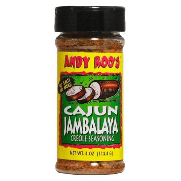 Andy Roo's Salt-Free Cajun Jambalaya Creole Seasoning, 4 Ounce Shaker